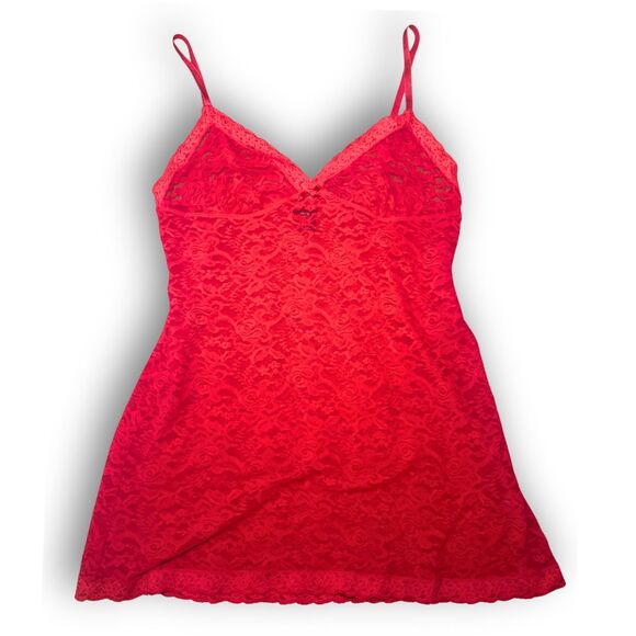 Sexy Red Size Large Floral Lace Whimsygoth Coquette Babydoll Lingerie Mini Dress - Picture 1 of 7